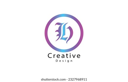 Blue gradient H Letter Logo Design with Stylized Look and Modern Design for Business Company Logo. H Icon Logo in Blue gradient colors and creative shape Vector.