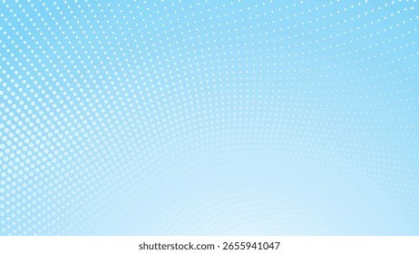 Fundo abstrato de Polkadot de meio-tom de gradiente azul para design moderno, pôster ou arte digital