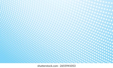 Fundo abstrato de Polkadot de meio-tom de gradiente azul para design moderno, pôster ou arte digital