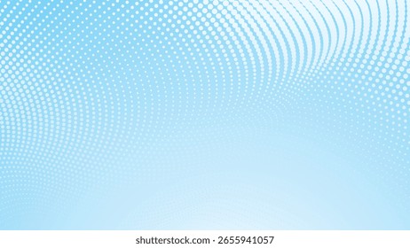 Fundo abstrato de Polkadot de meio-tom de gradiente azul para design moderno, pôster ou arte digital