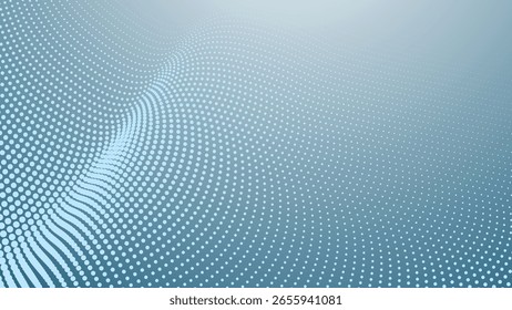 Blue Gradient Halftone Polkadot Abstract Background for Modern Design, Poster, or Digital Artwork