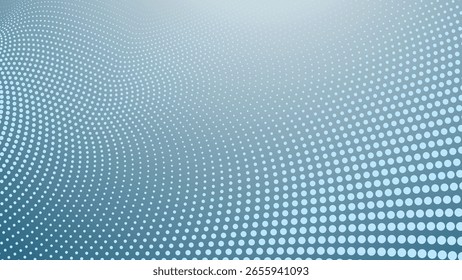 Blue Gradient Halftone Polkadot Abstract Background for Modern Design, Poster, or Digital Artwork
