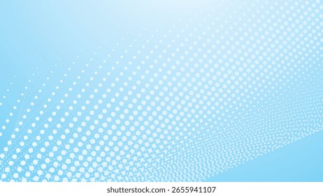 Fundo abstrato de Polkadot de meio-tom de gradiente azul para design moderno, pôster ou arte digital
