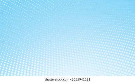 Blue Gradient Halftone Polkadot Abstract Background for Modern Design, Poster, or Digital Artwork