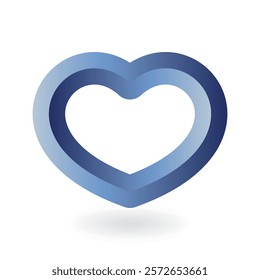 A blue gradient heart graphic represents love and affection, perfect for Valentines Day celebrations. This vector design embodies romance and connection.