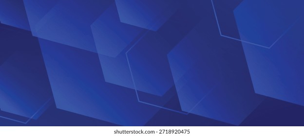 Diseño de forma hexagonal degradado azul. Concepto de tecnología futurista. Fondo azul abstracto moderno con líneas geométricas brillantes.