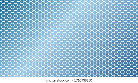 Blue gradient hexagonal background on white. Vector stock illustration.
