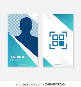 Plantilla de diseño de tarjeta de identidad azul degradado