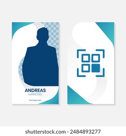 blue gradient identity card design template