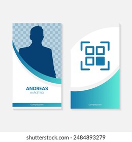 blue gradient identity card design template