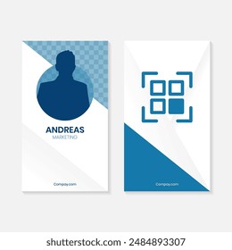 Plantilla de diseño de tarjeta de identidad azul degradado