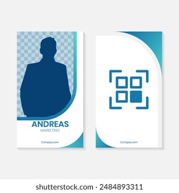 blue gradient identity card design template
