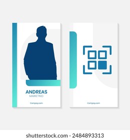 Plantilla de diseño de tarjeta de identidad azul degradado