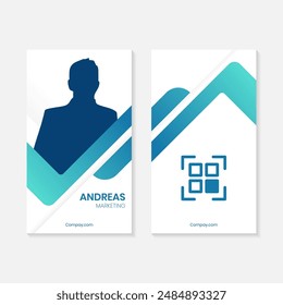 Plantilla de diseño de tarjeta de identidad azul degradado
