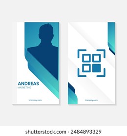 blue gradient identity card design template