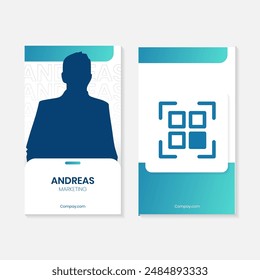 Plantilla de diseño de tarjeta de identidad azul degradado