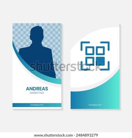 blue gradient identity card design template