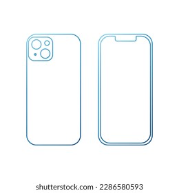 Dispositivo de mini smartphone aislado con gradiente azul