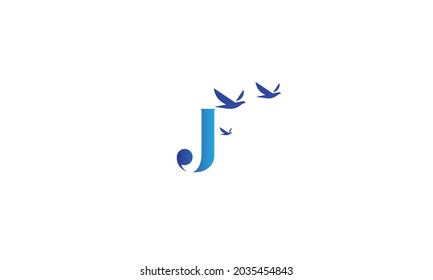 plantilla de logotipo de letra de alfabeto J de gradiente azul. Icono de diseño creativo para empresas y negocios