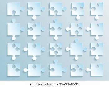 Blue Gradient Jigsaw Puzzle Piece Collection