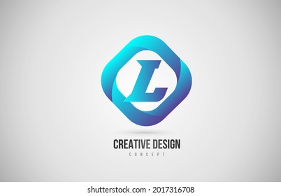 blue gradient L alphabet letter logo icon. Creative design for company