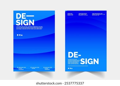 blue gradient leaflet poster background design templates	