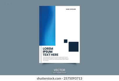 Blue gradient leaflet poster background design templates.