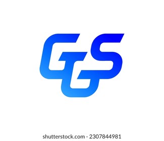Letra de gradiente azul logotipo en monograma GGS