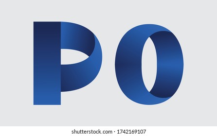 Blue gradient letters P and O