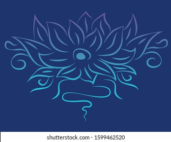 blue gradient lily stencil set