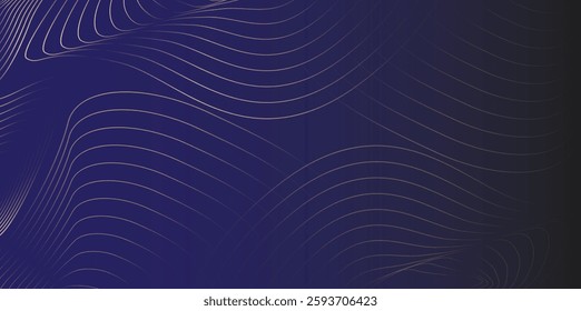 Blue Gradient Line Pattern Vector: Flowing Light Lines, Dark Transition, Abstract Design, Cool Color, Organic Texture, Wave-Like Pattern, Modern Background, Undulating Lines, Dynamic Composition.