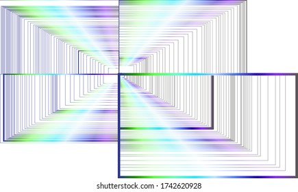 líneas de degradado azul de formas geométricas en un fondo blanco