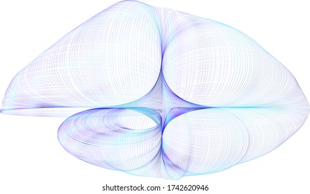 blue gradient lines of geometric shapes on a white background