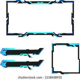 Blue Gradient Live Stream Overlay Border Frame Design