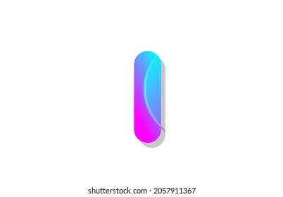 blue gradient logo i alphabet letter design icon for company. Suitable as a business logotype 