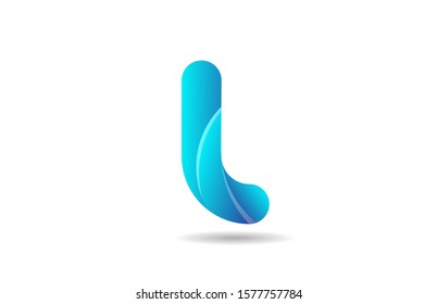 blue gradient logo l alphabet letter design icon for company. Suitable as a business logotype 
