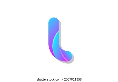 blue gradient logo l alphabet letter design icon for company. Suitable as a business logotype 