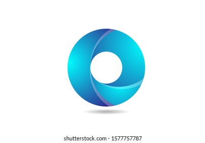 blue gradient logo o alphabet letter design icon for company. Suitable as a business logotype 