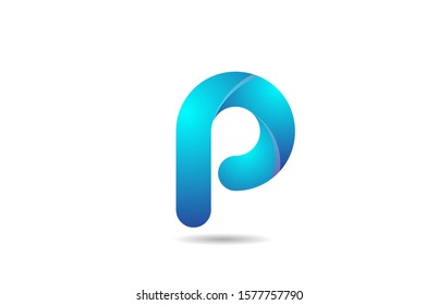 blue gradient logo p alphabet letter design icon for company. Suitable as a business logotype 