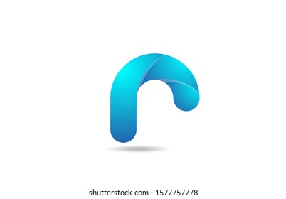 blue gradient logo r alphabet letter design icon for company. Suitable as a business logotype 