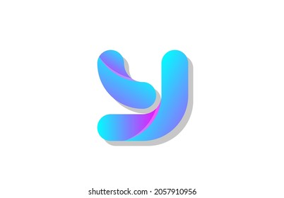 logotipo de degradado azul e icono de diseño de letras del alfabeto para la empresa. Adecuado como logotipo comercial 