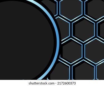 Blue gradient luxury abstract hexagon shaped background combined with black color, modern luxury template design vector illustration. banner, certificate, brochure, book cover, invitation, Premium