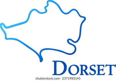 Blue gradient map of Dorset county