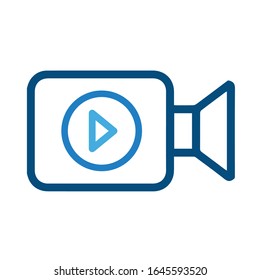 Blue gradient media icon - vector