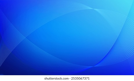 Blue gradient mesh abstract background decorated with twin blended lines nice for wallpaper or banner