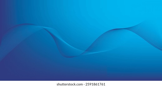 Blue gradient mesh abstract background with wavy blended lines nice for wallpaper or banner