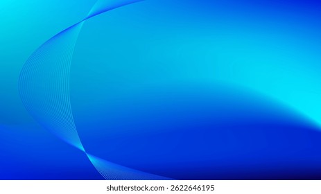 Blue gradient mesh abstract background with wavy lines nice for wallpaper or banner
