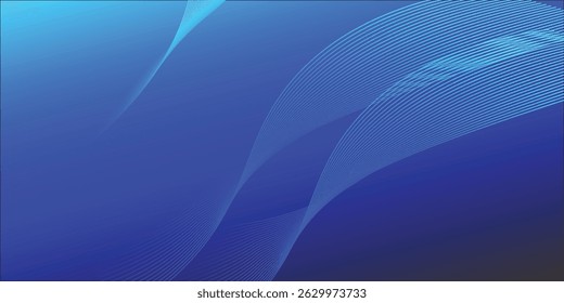 Blue gradient mesh abstract background with wavy blended lines nice for wallpaper or banner
