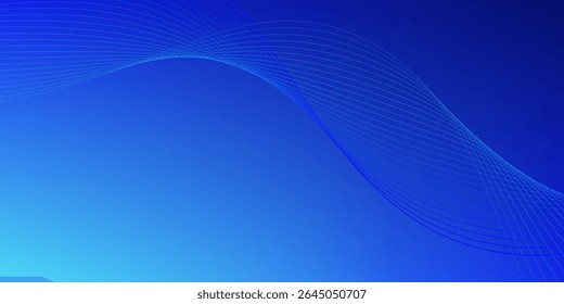 Blue gradient mesh abstract background with wavy blended lines nice for wallpaper or banner