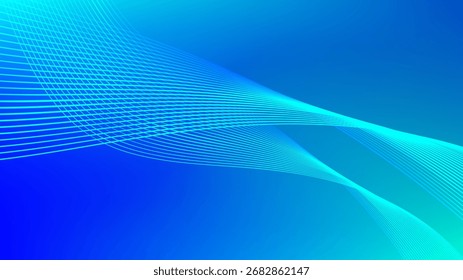 Blue gradient mesh abstract background with wavy blended lines nice for wallpaper or banner